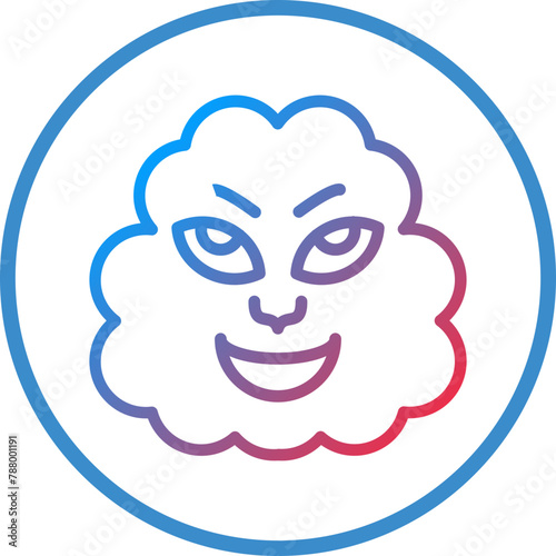 Vector Design Wind Face Icon Style