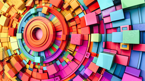 A colorful image of blocks in a circle