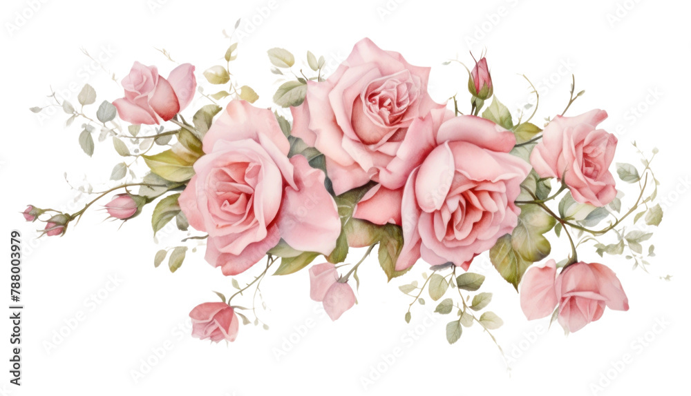 PNG Garland rose painting pattern flower