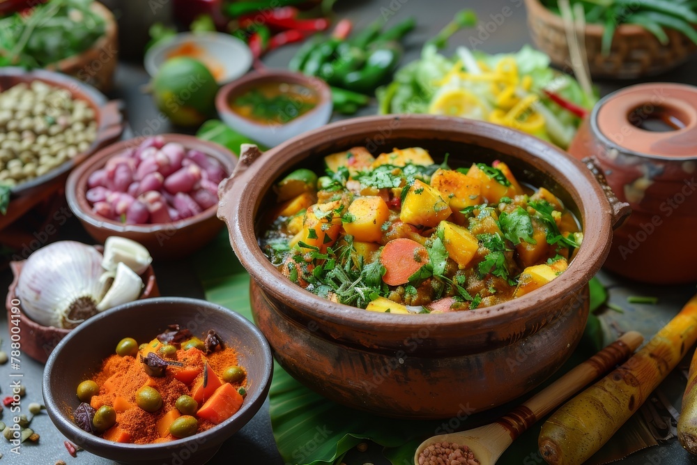 Bengali mixed vegetable and raw jackfruit dish common during Chaitra Sankranti