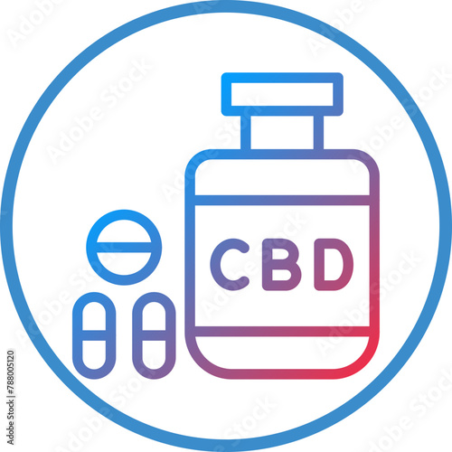 Vector Design Bio Cbd Per Capsule Icon Style