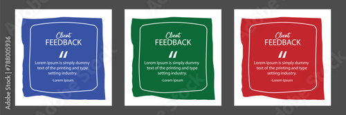 Hand drawn Customer review or testimonial social media post banner	