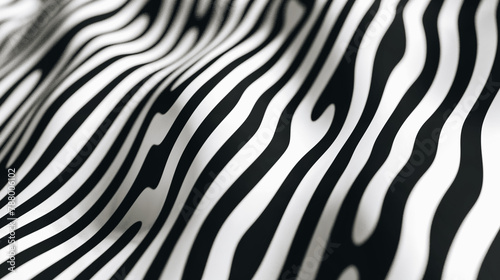 A zebra print is shown in black and white