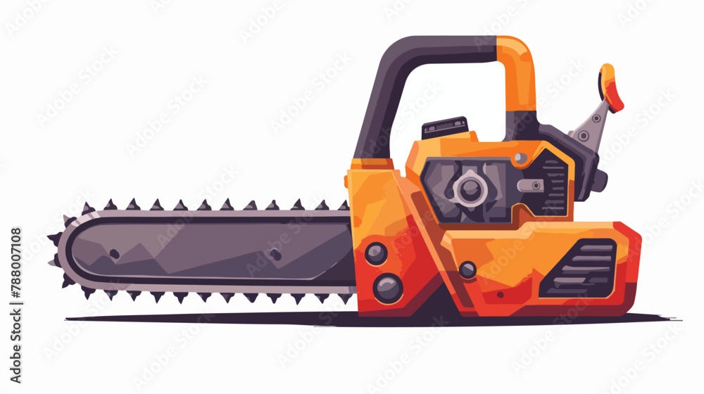Electric chainsaw. Gasoline chain saw with sharp teet