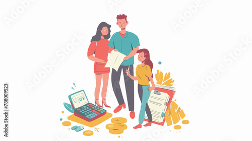 Family budget concept. Couple and personal finance 