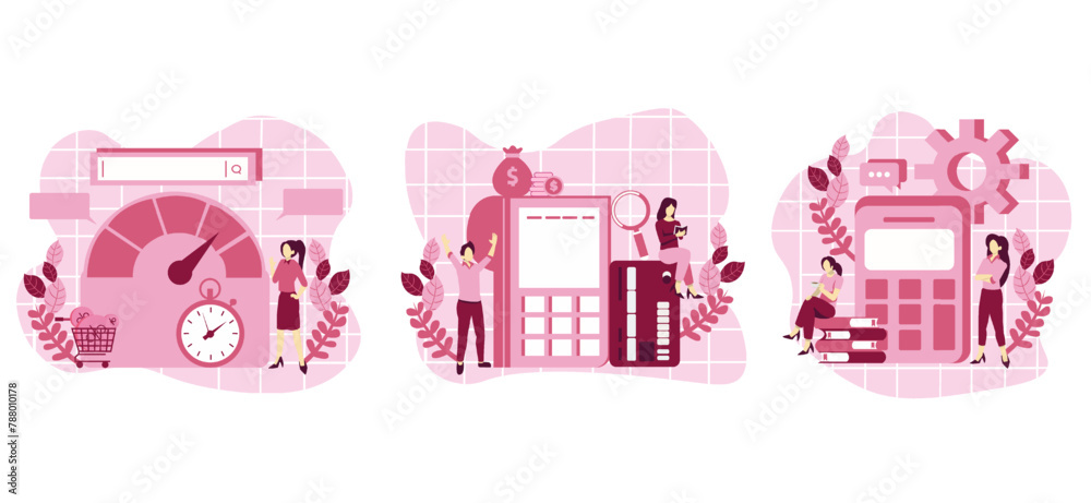 Flat Bundle Marketing Pink Technology Design Illustration Flat Bundle Marketing Pink Technology Design Illustration