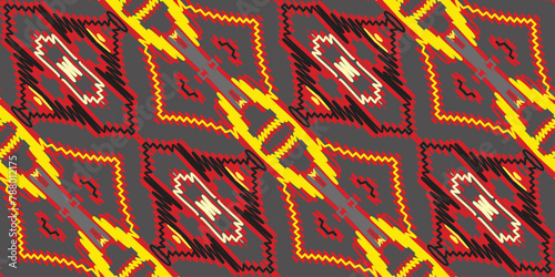 intricate geometric ethnic oriental ikat seamless pattern traditional textile design vector illustration