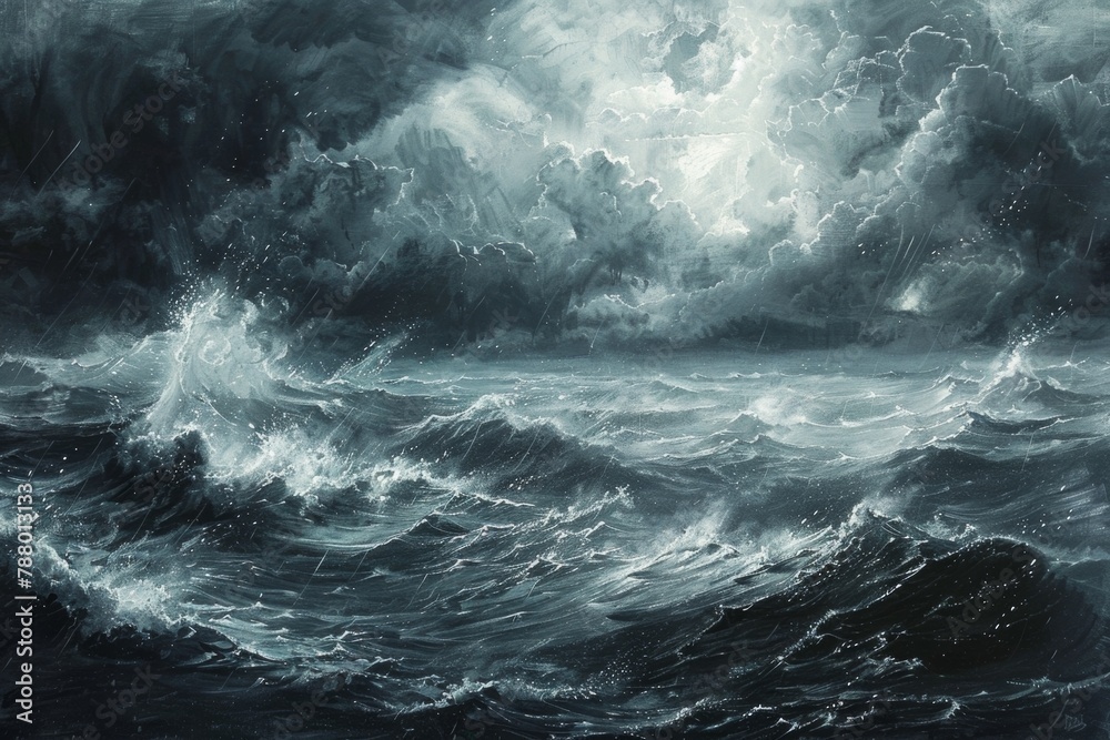 Dark clouds gather, lightning strikes, and rain pours fiercely, signaling an imminent tempest. Dark clouds gather, lightning strikes, and rain pours fiercely, signaling an imminent tempest.