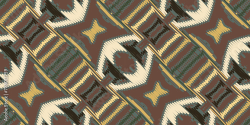 intricate geometric ethnic oriental ikat seamless pattern traditional textile design vector illustration