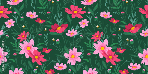 Floral seamless pattern. Vector design for paper, cover, fabric, interior decor and other © Nadia Grapes