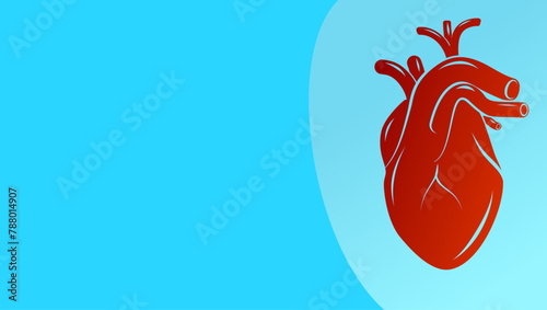 heart treatment banner, flat color illustration