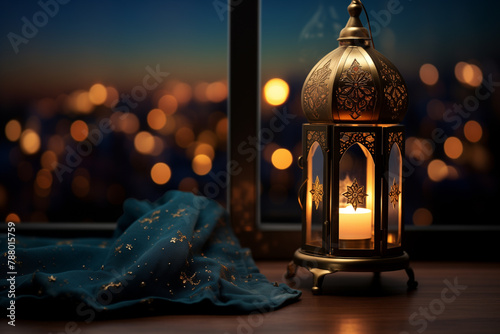 Generative Ai of Ramadan Kareem greeting illustration photo