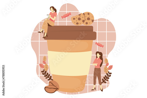 Cafe Drink Flat Design Illustration