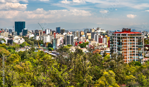 Skyline of Downtown Mexico City from Chapultepec Castle in Mexico