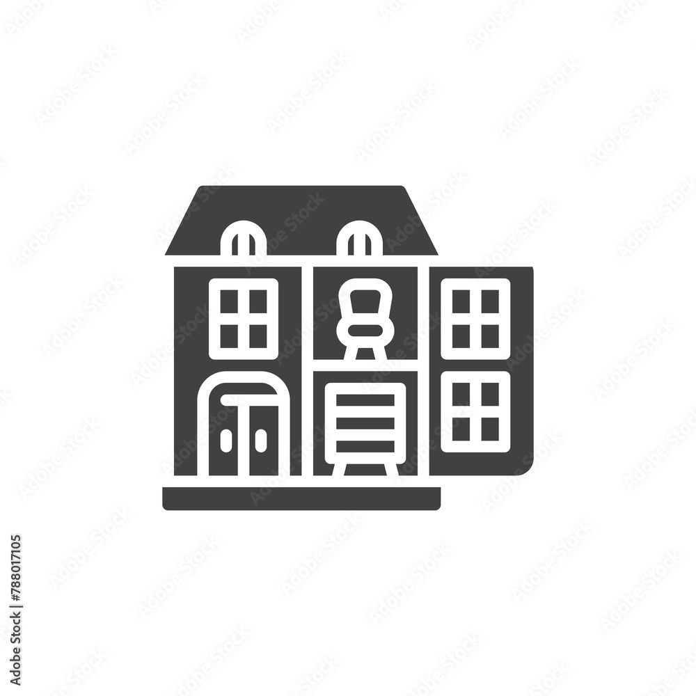 Doll house toy vector icon