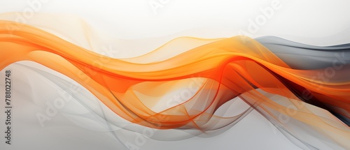 Minimalist abstract streaks in bright orange against a subdued gray backdrop photo
