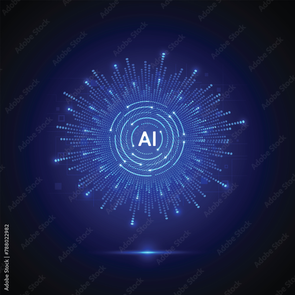 Artificial intelligence circuit line style. Machine learning design. Smart network digital technology. AI. Vector illustration Artificial intelligence circuit line style. Machine learning design. Smart network digital technology. AI. Vector illustration