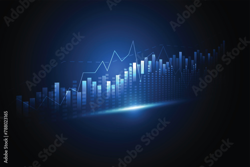 Business candle stick graph chart of stock market investment trading on white background design. Bullish point, Trend of graph. Vector illustration