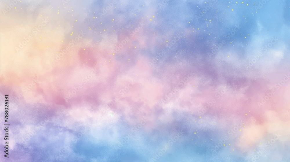 Soft Pastel Clouds, Gentle Pink and Blue Tones, Dreamy Sky Texture with Copy Space