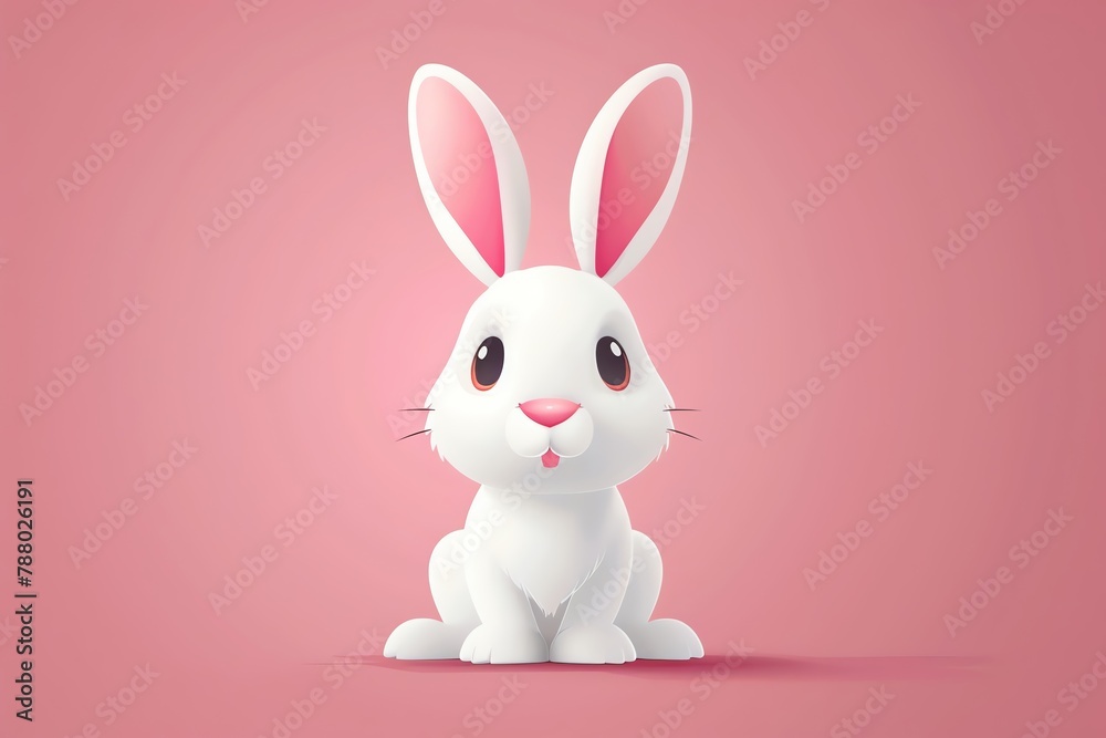 Rabbit 3d, cartoon, flat design Rabbit 3d, cartoon, flat design