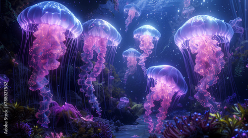jellyfish in sea photo