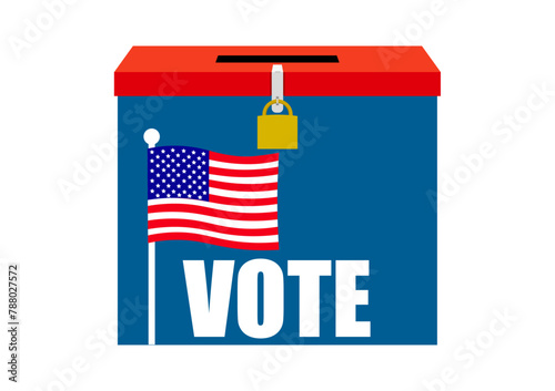 アメリカ選挙の投票箱のイメージイラスト