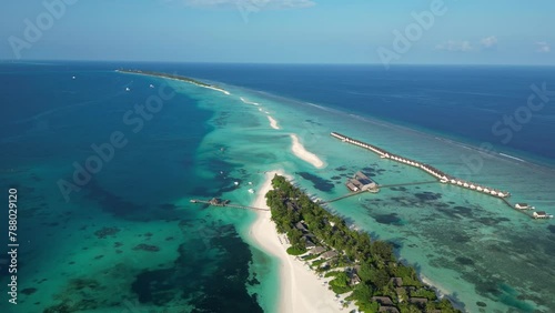 Luxury resort near the Dhigurah island in the Maldives in the south Ari Atoll photo