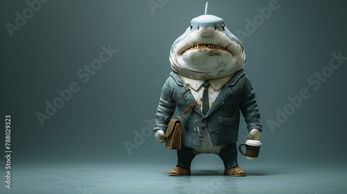 illustration of shark in bu...