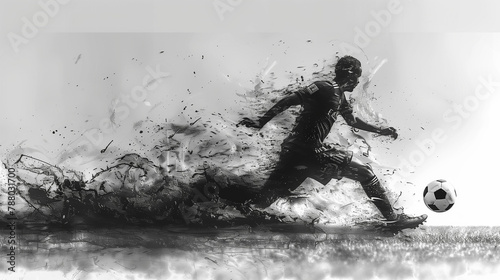 illustration of soccer play...