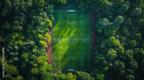 soccer field, above view