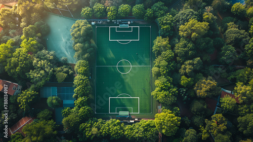 soccer field, above view