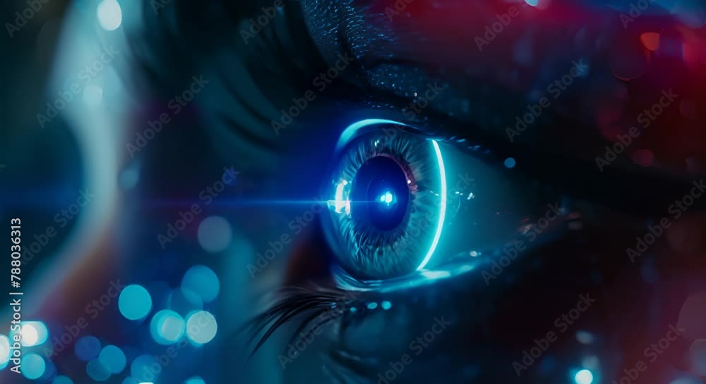 Hologram-based eye exercises for office workers, futuristic health routine