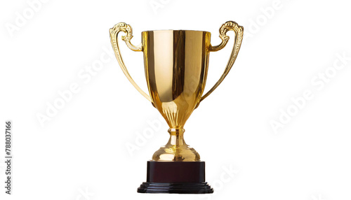 gold cup isolated on a transparent background. PNG, cutout