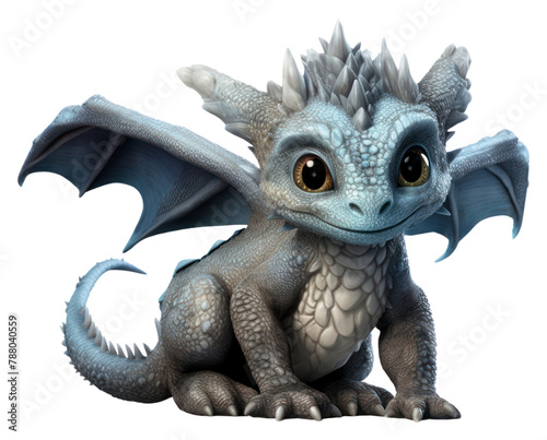 PNG Baby dragon animal mythical creature white background © Rawpixel.com