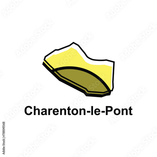 vector map of Charenton le Pont design, illustration design template on white background