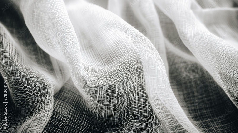 A white fabric with a black background A white fabric with a black background