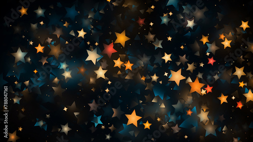 Abstract Star Patterns Against a Dark Cosmic Background