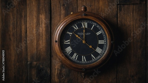 Obraz na płótnie old clock on wooden background w salonie