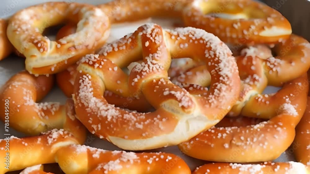 Fresh pretzels close up