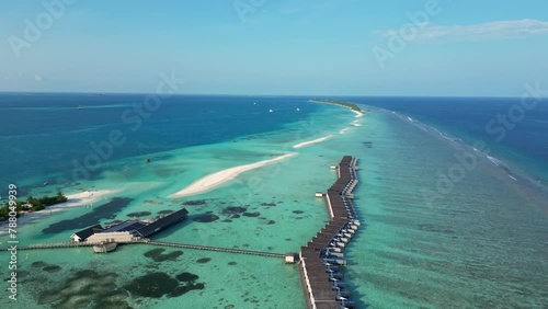 Luxury resort near the Dhigurah island in the Maldives in the south Ari Atoll photo