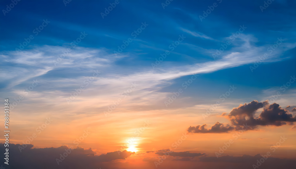 Beautiful sunset sky background. Generative AI. Beautiful sunset sky background. Generative AI.