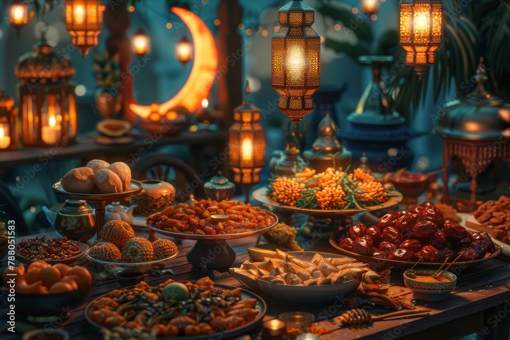 Illuminate Your Celebrations: Luxurious Patterns, Islamic Symbols, and Festive Lights in Ramadan Vectors