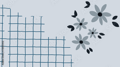 Background with color lines. Different shades and thickness. Abstract pattern. Vector illustration in a flat style