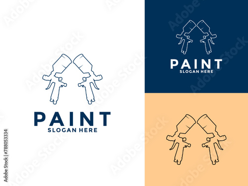 Creative auto paint logo vector, Car painting logo design vector illustration