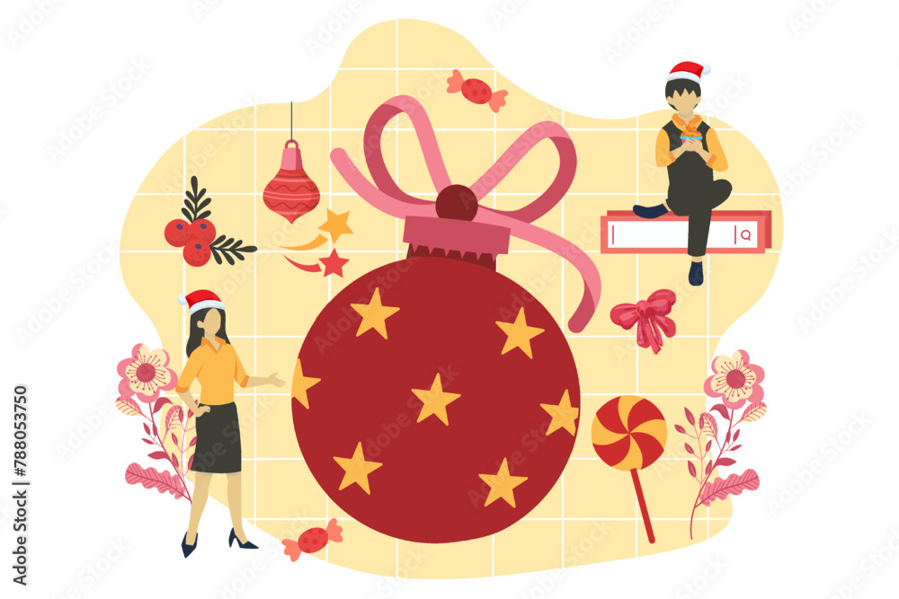 Christmas Celebration Flat Design Illustration Christmas Celebration Flat Design Illustration