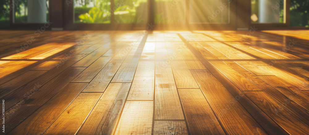modern wooden floor with sunlight showcasing the natural beauty of this building material concept modern wooden floor with sunlight showcasing the natural beauty of this building material concept