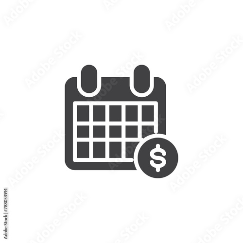Calendar and money vector icon