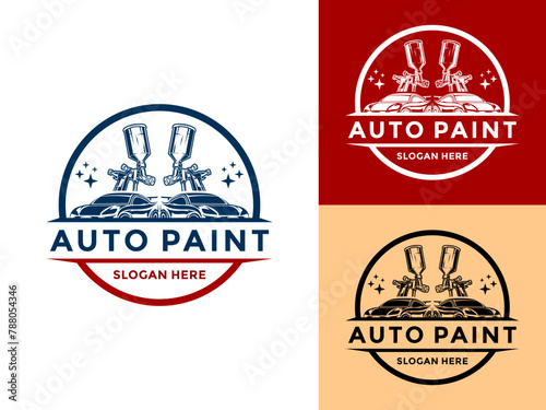 Creative auto paint logo vector, Car painting logo design vector illustration