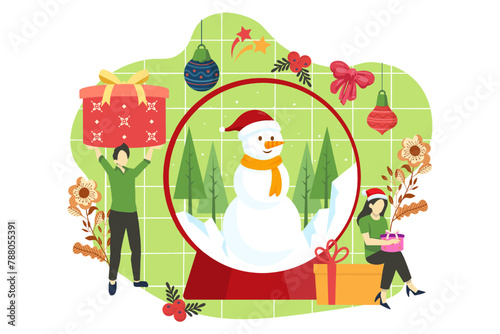 Christmas Day Flat Design Illustration