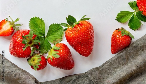 Frische Erdbeeren von oben, Frucht, gesunde Ernährung, Sommer